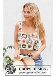 Kort damestopje met vierkante hals.