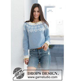 Dames trui gemaakt van Drops Merino extra fine