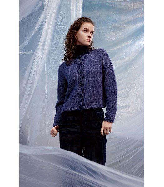 Breipatroon Vest met hoge knoopsluiting