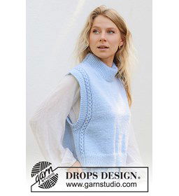 Damestop met dubbele hals gemaakt van Drops Karisma