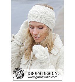 Hoofdband met kabel en gerstekorrel gemaakt van Drops Merino extra fine