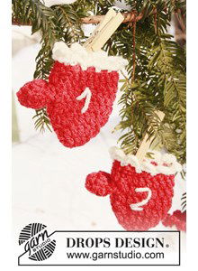 Gehaakte Kerst kalender wanten