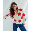 Vest met gebreide bloemen