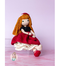 Modieuze pop in rock and roll stijl gemaakt van Haaknaalden