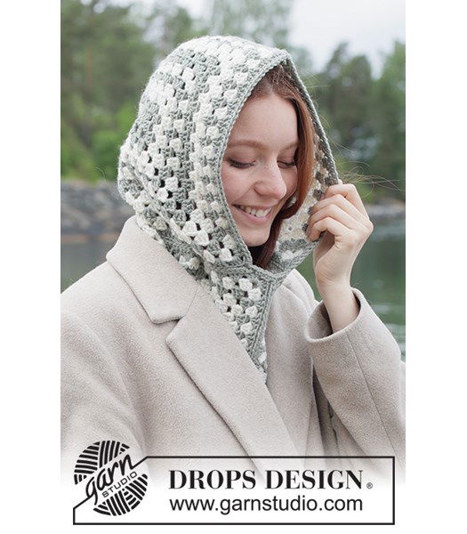 Haakpatroon Moderne Balaclava uit Oma-vierkanten in DROPS Daisy Wol