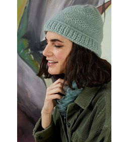 Muts gemaakt van Lang Yarns Malou Light uni en color