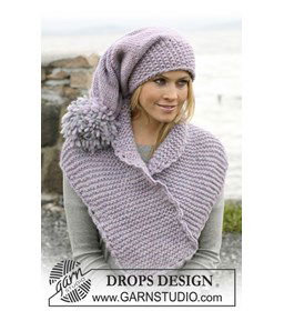 Sjaal en muts gemaakt van Drops Snow - Eskimo