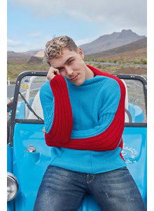 Tweekleurige herentrui ook geschikt voor dames