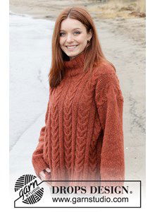 Wijde damestrui in kabelpatroon