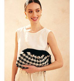 Tas met ritsslluiting gemaakt van Phildar Phil Coton 3