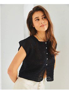 Kort vestje met vierkante hals