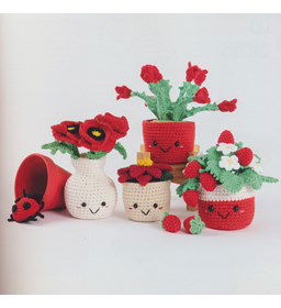 Bloemen en planten rood thema gemaakt van Sluitingen - Sieraden benodigdheden