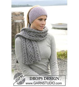 Hoofdband en sjaal gemaakt van Drops Snow - Eskimo