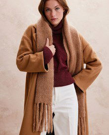 Sjaal met brede franjes