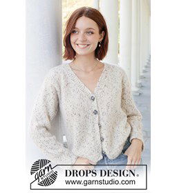 Snowy Sparkles Cardigan gemaakt van Drops Fabel