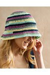 Haakpatroon zonnehoedje met brede rand van andere kant