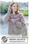 Breipatroon top-down vest met ronde pas en Scandinavisch patroon van andere kant
