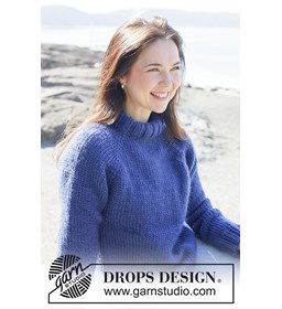 Sapphire Sea Sweater gemaakt van Drops Snow - Eskimo