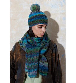 Muts met pompon gemaakt van Lang Yarns Magnolia