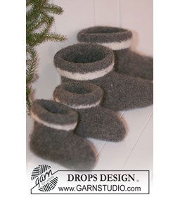 Sloffen  gemaakt van Drops Snow - Eskimo