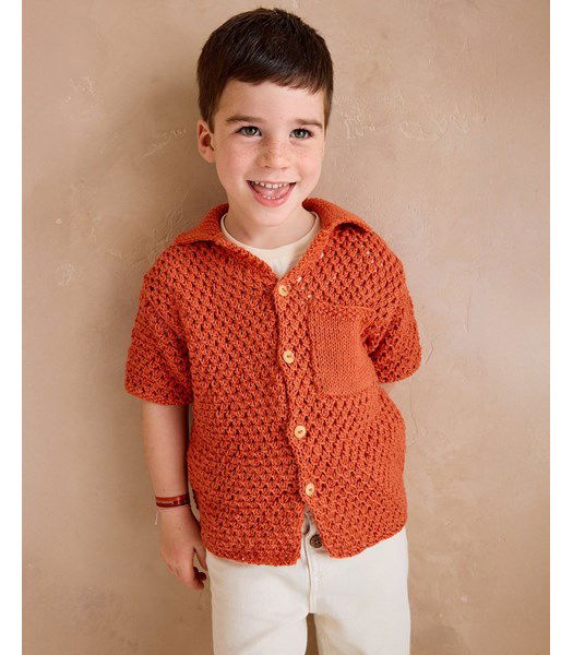 Breipatroon Kindervest met kraag