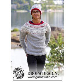 Trui en muts Narvik gemaakt van Drops Merino extra fine