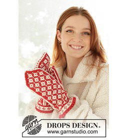 Kerst wanten gemaakt van Drops Lima