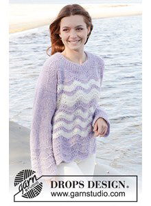 Damestrui met golfpatroon en wijde mouwen