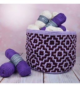 Opbergmand in mozaiekpatroon gemaakt van Durable Double four