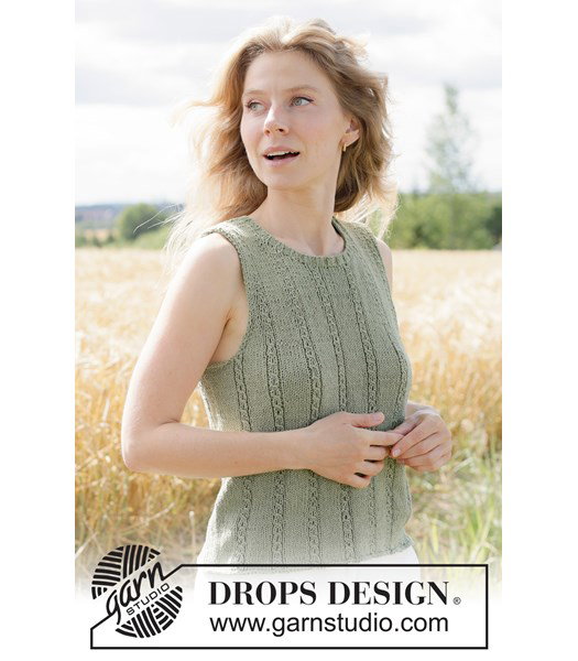 Breipatroon Luchtige gebreide zomertop met kantpatroon