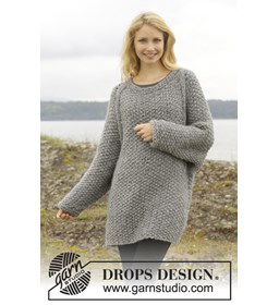 Gebreide trui met gerstekorrel gemaakt van Rondbreinaald nr 9