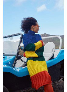 Gekleurde jurk met col