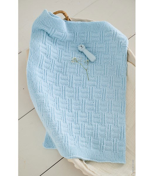Breipatroon babydeken met ribbelrand