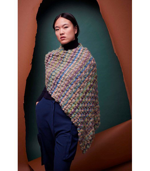 Breipatroon Schouderdoek in bobbelpatroon