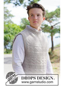 Top down gebreide heren debardeur met reliëfpatroon