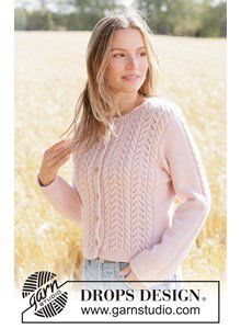 Gebreid damesvest met kabels en kantpatroon