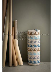 Kussenrol met golfpatroon