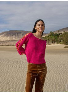 Korte damestrui met zigzagpatroon