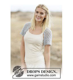 Bolero met kantpatroon  gemaakt van Drops Brushed Alpaca Silk