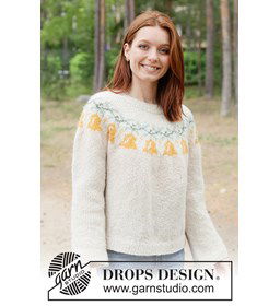 Gebreide kersttrui met bellenpatroon en ronde pas gemaakt van Breinaalden zonder knop