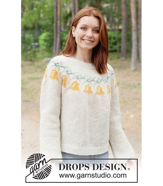 Breipatroon Gebreide kersttrui met bellenpatroon en ronde pas