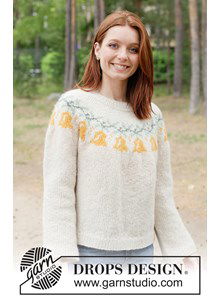 Gebreide kersttrui met bellenpatroon en ronde pas