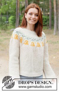 Gebreide kersttrui met bellenpatroon en ronde pas