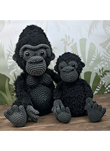 Haakpatroon gorilla george met jong gemaakt van Durable Cosy Fine