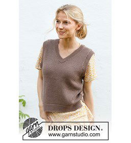 Dames spencer met V-hals gemaakt van Drops Baby Merino