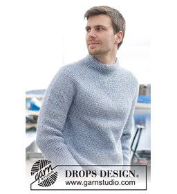 Herentrui met ronde hals gemaakt van Drops Air