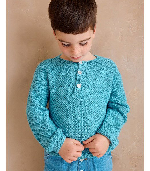 Breipatroon Kindervest in rijstekorrelsteek