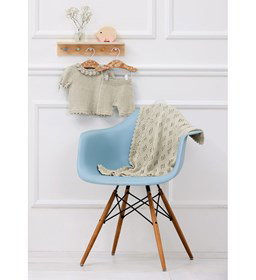 Babydeken met ajourpatroon gemaakt van Boeken Lana Grossa