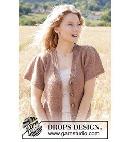 Bruine Vlinders Vest gemaakt van Drops Kid Silk