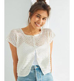 Zomers opengehaakt vestje gemaakt van Phildar Phil Perle 5